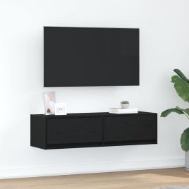 TV Cabinet Black Oak 100x31x25,5 cm Engineered Wood