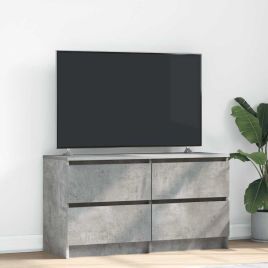 TV Cabinet Concrete Grey 100x35x54 cm Engineered Wood
