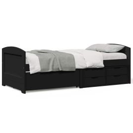 Daybed with 5 Drawers IRUN Black 90x200cm