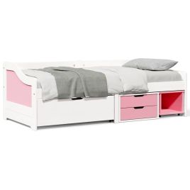 Daybed with 3 Drawers IRUN White and Pink 90x200cm