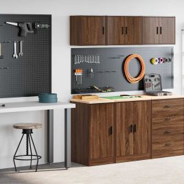 Garage Cabinets 2 pcs Brown Oak Engineered Wood