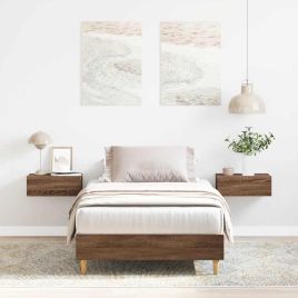 Bedframe Brown Oak 100x200cm Engineered Wood