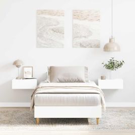 Bedframe White 90x200cm Engineered Wood