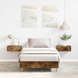 Bedframe Smoked Oak 90x200cm Engineered Wood