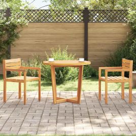 GLIHAL Garden Dining Table Round Dia 90x75 cm Acacia Wooden