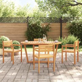 GLIHAL Garden Dining Table Oval 150x90x75 cm Acacia Wooden