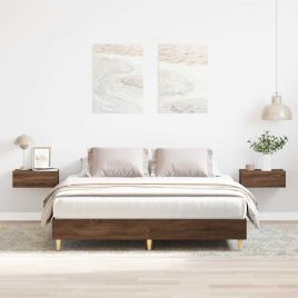 Bedframe Brown Oak 150x200cm King Size Engineered Wood
