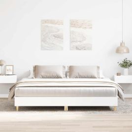 Bedframe White 160x200cm Engineered Wood