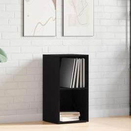 LP Storage Box Black Oak 71x34x36 cm Engineered Wood