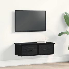 Wall-mounted Drawer Shelf Black Oak 60x26x18,5cm Engineered Wood