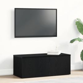 Black Oak TV Stand - 80x34x30 cm - Engineered Wood