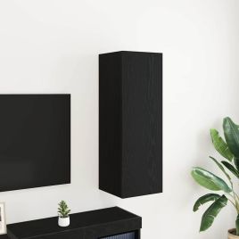 Wall-Mounted TV Cabinet in Black Oak - 30.5 x 30 x 90 cm, Made of Engineered Wood
