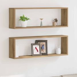 Wall Shelves 2 pcs Artisan Oak 80x15x26 cm Engineered Wood