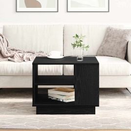 Black Oak Coffee Table 55x55x42 cm Made of Engineered Wood