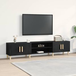 TV Cabinet Black Oak 180x31,5x40 cm Engineered Wood