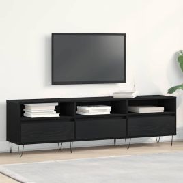 TV Cabinet Black Oak 150x30x44,5 cm Engineered Wood
