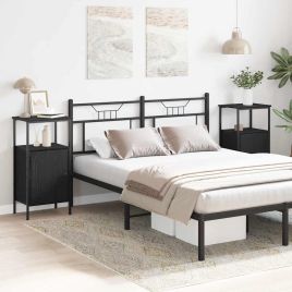 Bedside Cabinets 2 pcs Black Oak 41x31x80 cm Engineered Wood