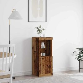 Sideboard with LED Lights Old Wood 41x37x100 cm