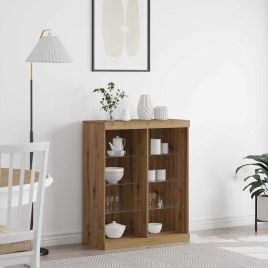 Sideboard with LED Lights Artisan Oak 41x37x100 cm