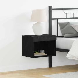 Wall Cabinets with LED Lights 2 pcs Black Oak 40x30x30 cm