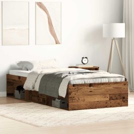 Bedframe Old Wood 75x190cm Engineered Wood