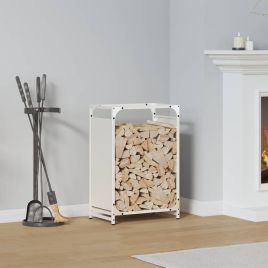 Firewood Rack White 44x28x65 cm Cold-rolled steel