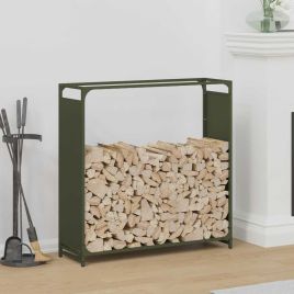 Firewood Rack Olive Green 90x28x90 cm Cold-rolled steel