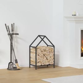 Firewood Rack Black 40x25x60 cm Cold-rolled steel