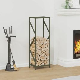 Firewood Rack Olive Green 34x25x100 cm Cold-rolled steel