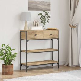 Console Table Artisan Oak 72,5x25x75 cm Engineered Wood & Steel