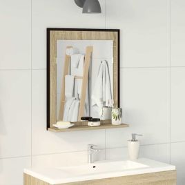 Bathroom Mirror with Shelf Sonoma Oak 50x12x60 cm Engineered Wood
