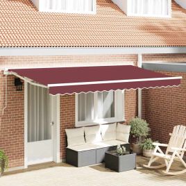 ERABRO Retractable Awning Burgundy 350x200 cm Polyester and Metal