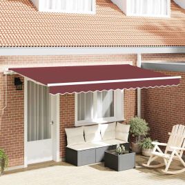 RAILOFT Retractable Awning Manual Burgundy 400x200 cm Fabric