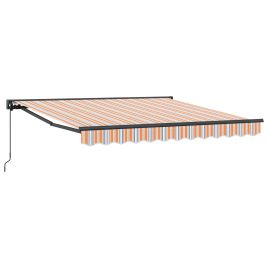 NAOCOVE Retractable Awning Manual Blue and 350x250 cm - Orange