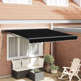 CHIFORD Retractable Awning 350x250 cm Polyester and Metal - Black