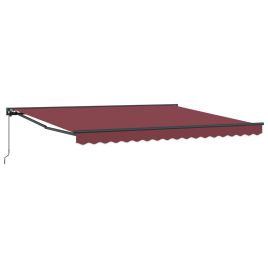 SIRIDG Retractable Awning Burgundy 400x300 cm Polyester and Metal