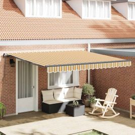 DAEMERE Retractable Awning Multicolour 400x300 cm Polyester and Steel