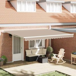 Manual Retractable Awning Beige 450x300 cm
