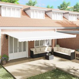 Manual Retractable Awning White 600x300 cm
