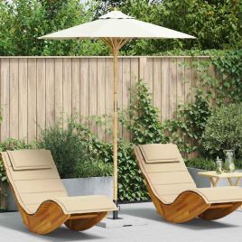 ELASH Garden Parasol Cream Dia 180x230 cm Bamboo - White