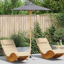 ELASH Garden Parasol Dark Dia 180x230 cm Bamboo - Grey