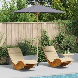 ELASH Garden Parasol Dark Dia 240x260 cm Bamboo - Grey