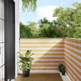 VAIBRO Balcony Screen and White Stripe 120x700 cm - Yellow