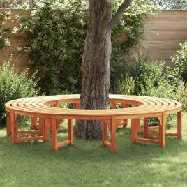 GRHBRO Tree Bench 2 pcs 160x80x45cm Solid Eucalyptus Wood - Natural