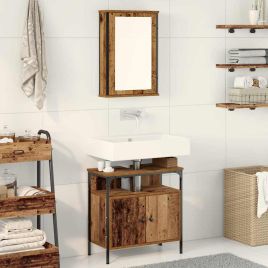 2 Piece Bathroom Furniture Set Old Wood Engineered Wood