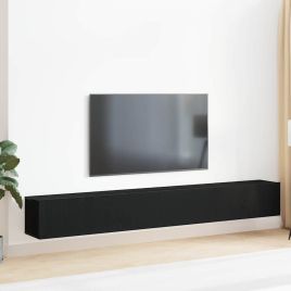 3 Piece TV Cabinet Set - Black Engineered Wood