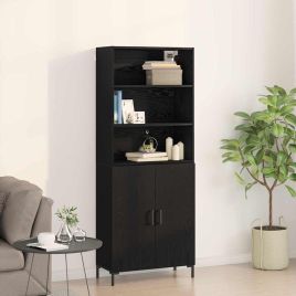 Highboard Black Oak 69.5x34x180 cm Engineered Wood