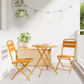 NALOFT Garden Folding Chair Folding 2 pcs Mustard 42x52 x82cm