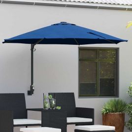 TAGLEN Garden Parasol Azurblau 248x248x148 cm Polyester and Steel
