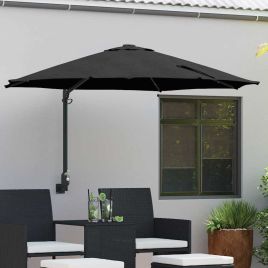 TAGLEN Garden Parasol 248x248x148 cm Polyester and Steel - Black